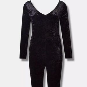 BNIP- Crushed Velvet LS Catsuit